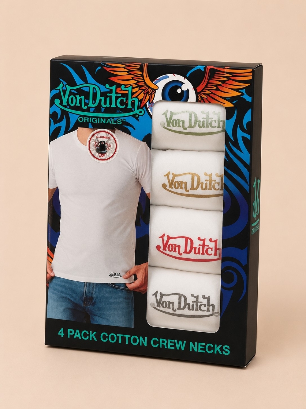 🆕️Von Dutch Originals 4-Pack Crew Neck T-Shirts Size L White NWT